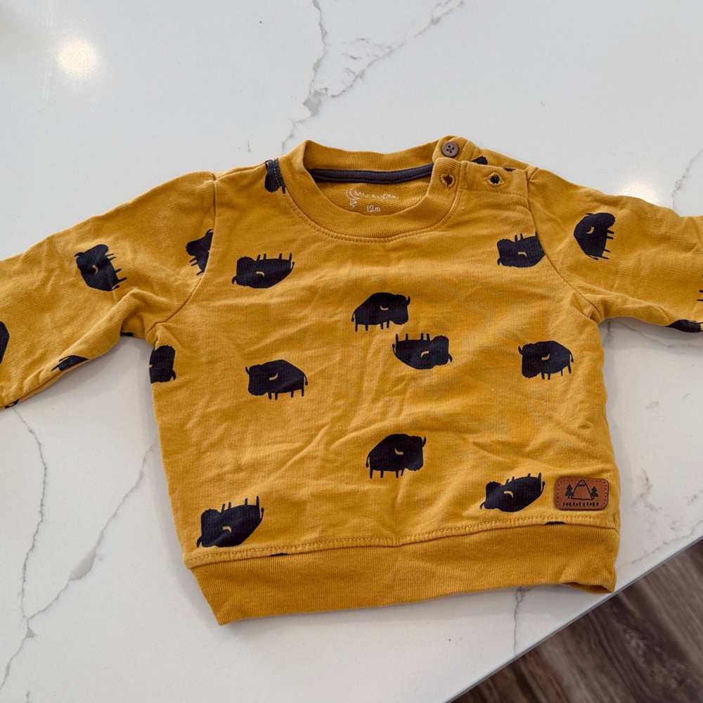 Mustard Animal Print Kids Sweatshirt